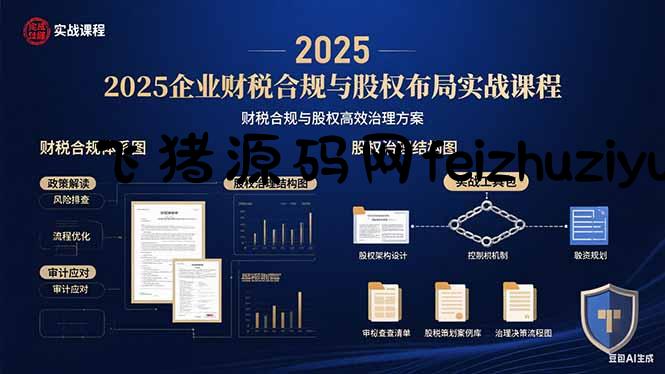 2025企业财税合规与股权布局的实战课程：财税合规与股权高效治理方案 - 网赚项目 - 飞猪源码网-飞猪源码网