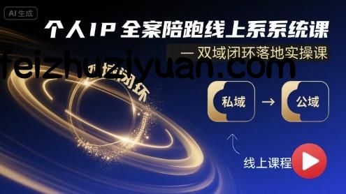 个人IP全案陪跑线上系统课-双域闭环落地实操课 - 网赚项目 - 飞猪源码网-飞猪源码网