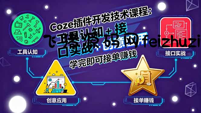 Coze插件开发技术课程：工具认知+接口实战+创意应用，学完即可接单赚钱 - 网赚项目 - 飞猪源码网-飞猪源码网