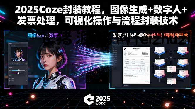2025Coze封装教程，图像生成+数字人+发票处理，可视化操作与流程封装技术 - 网赚项目 - 飞猪源码网-飞猪源码网