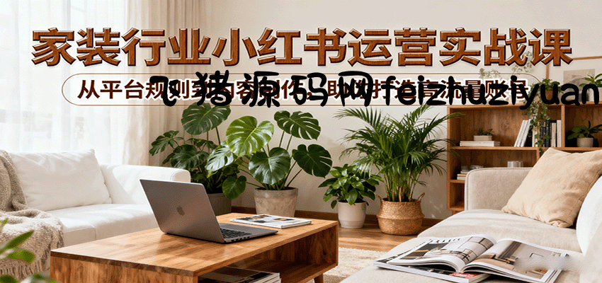 小红书家装行业运营实战课：从平台规则到内容制作，助你打造高流量账号 - 电商运营 - 飞猪源码网-飞猪源码网