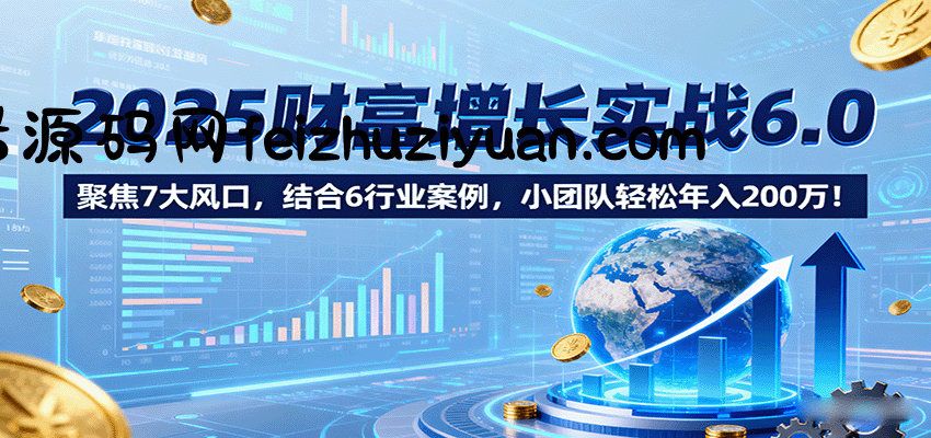 2025财富增长实战6.0，聚焦7大风口，结合6行业案例，小团队轻松年入200万！ - 网赚项目 - 飞猪源码网-飞猪源码网