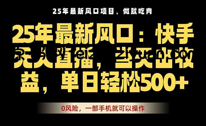 25年最新无人直播玩法，当天秒出单，一部手机就可操作 - 抖音快手 - 飞猪源码网-飞猪源码网