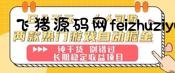 两款热门游戏自动掘金：日入1k，人人可做，纯干货，长期稳定收益项目【揭秘】 - 网赚教程 - 飞猪源码网-飞猪源码网