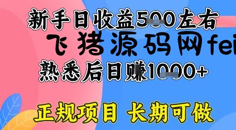全年可变现项目，收益高无门槛，正规项目，长期可做，一天收益1k+一台电脑在家创业【揭秘】 - 资源课程下载 - 飞猪源码网-飞猪源码网