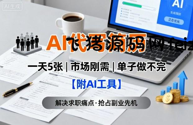 AI代写简历，一天5张，今年找工作难，市场刚需，单子做不完【附AI工具】 - 网赚教程 - 飞猪源码网-飞猪源码网