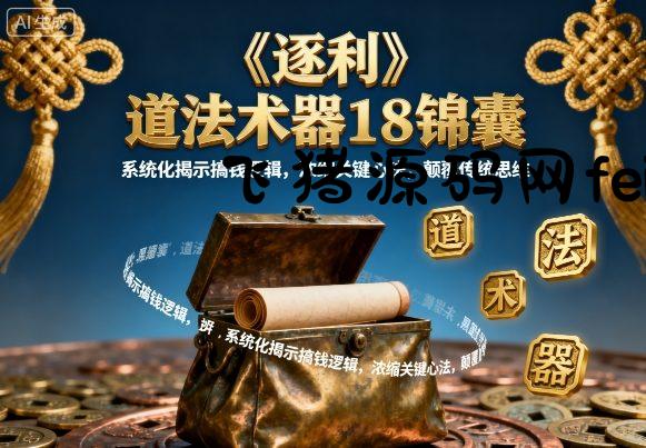 《逐利》道法术器18锦囊，系统化揭示搞钱逻辑，浓缩关键心法，颠覆传统思维 - 网赚项目 - 飞猪源码网-飞猪源码网